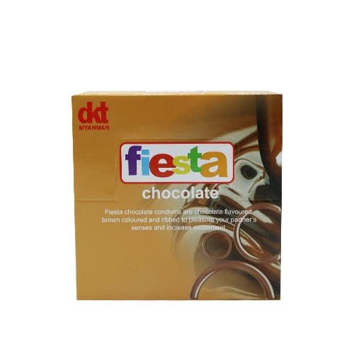 Fiesta Chocolate Ribbed Condom