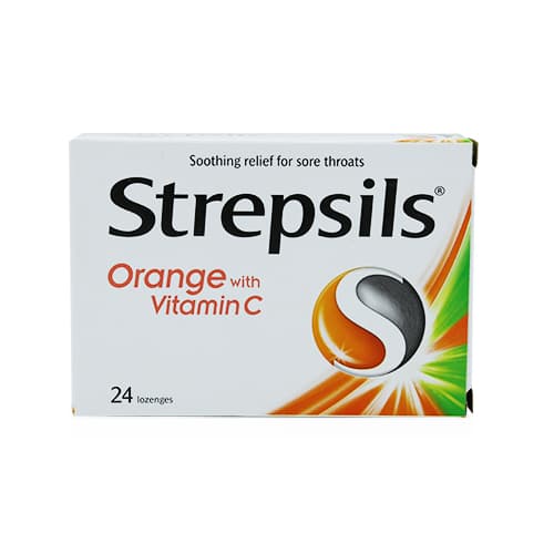 Strepsils Lozenges Orange with Vitamin C